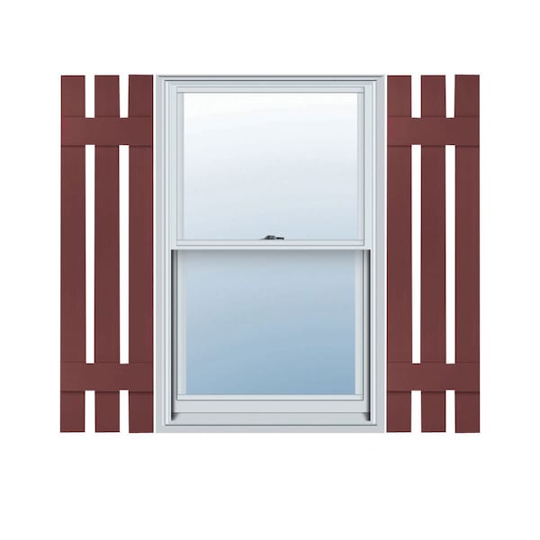Ekena Millwork 12 in. W x 51 in. H Builders Edge, Three Board Spaced, Board-n-Batten Shutters, 078 - Wineberry, PR 070120051078 - main